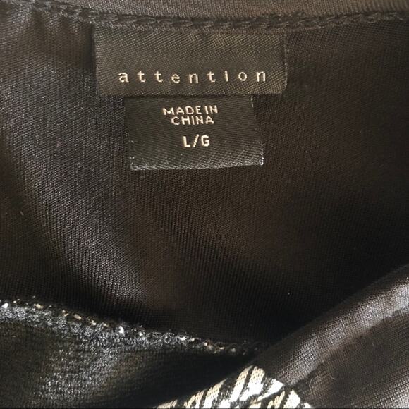 attention black white skater dress sleeveless size large - Picture 5 of 7